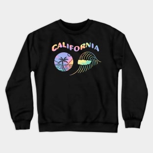 California Retro Tie Dye Beach Aesthetic Crewneck Sweatshirt